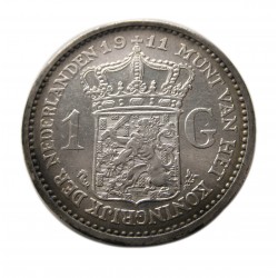 EZÜST 1 Gulden Wilhelmina királynő 1911 Hollandia